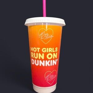 Dunkin Limited Edition Hot Girls Cup - Orange and Pink Reusable Drink Tumbler